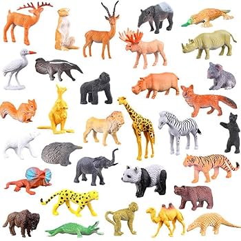 Amazon.co.jp: KJOET 森の動物の置物セット - 53ピース リアルな